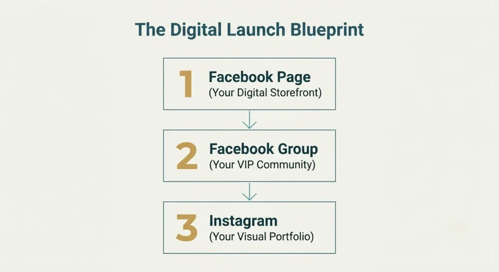 Travel agency social media setup infographic