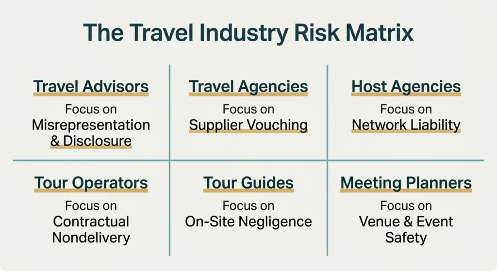 Travel industry liability risks matrix